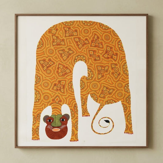 Tiger Painting – Traditional Pithora Art from Chhota Udaipur, Gujarat