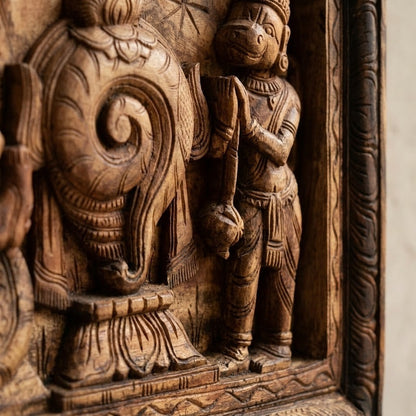 Ananta Shayana Panel -Hand Carved in Poola Wood from Madhavamala, Andhra Pradesh