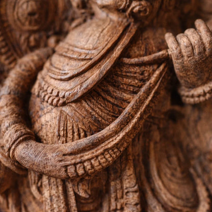 Venu Gopala Pratishtha - Hand Carved in Poola Wood from Madhavamala, Andhra Pradesh