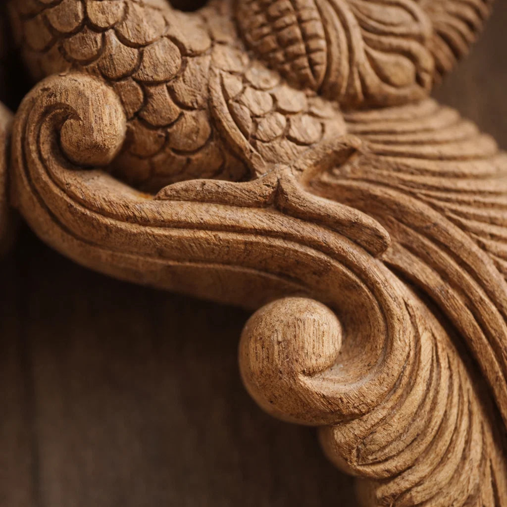 Dwi-Suka Pratibimba Frame - Hand Carved in Poola Wood from Madhavamala, Andhra Pradesh